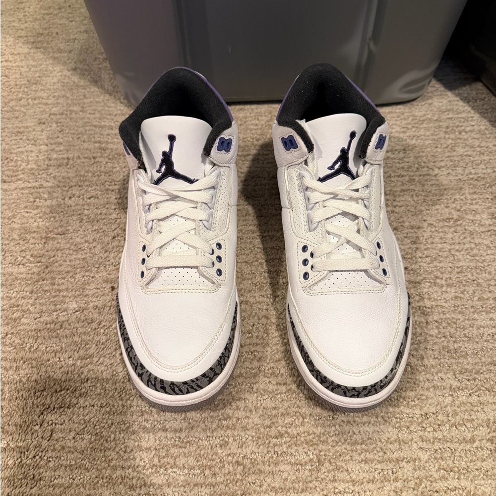 Jordan Nike Women’s White and Purple Sneakers